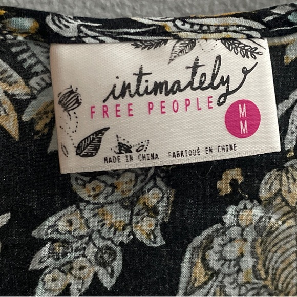 Free People Voile Trapeze Dress Lace Detail Paisley Print - Picture 4 of 6